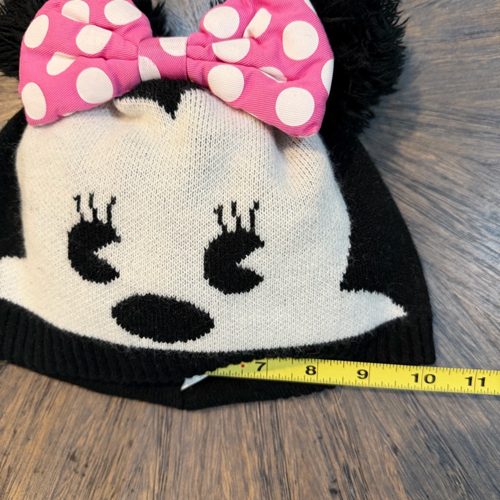 Disney Store Minnie Mouse Knit Beanie Hat Pink Polka Dot Bow‎ | One Size - Picture 3 of 9